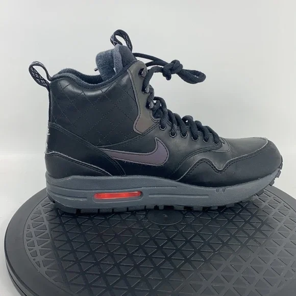 Nike Air Max 1 Mid Sneakerboot Black Water Repel 807307-001 Women’s Size 7 - Picture 9 of 14